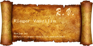 Rieger Vaszilia névjegykártya